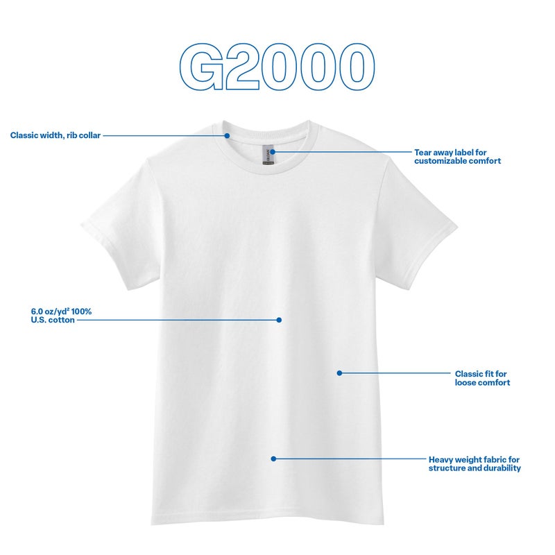 Gildan Adult Ultra Cotton T-Shirt, Style G2000, Multipack, White (2-Pack), X-Large - Image 4